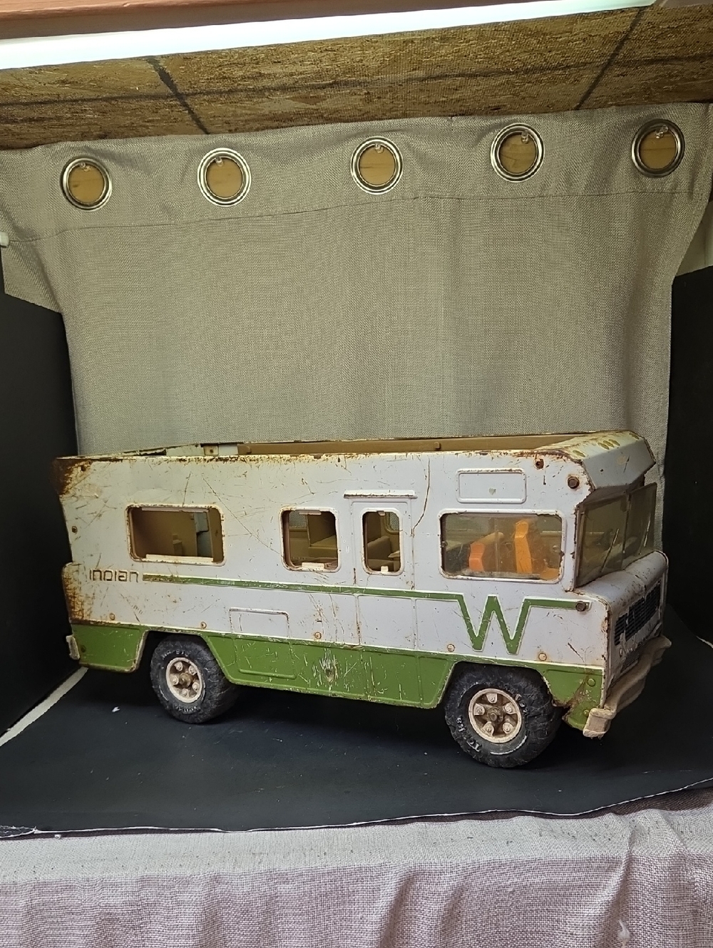 Vintage 1970s Tonka Winnebago Indian RV Motorhome Camper Pressed Steel Toy USA